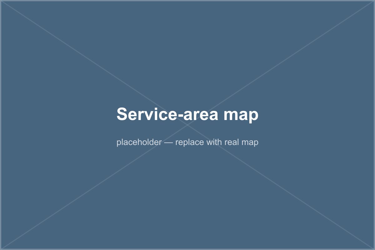 Map of Northgate Remodeling's service area around Springfield, Illinois