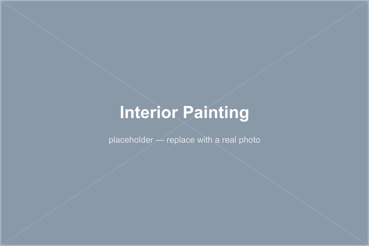 Freshly painted interior living room with clean trim lines